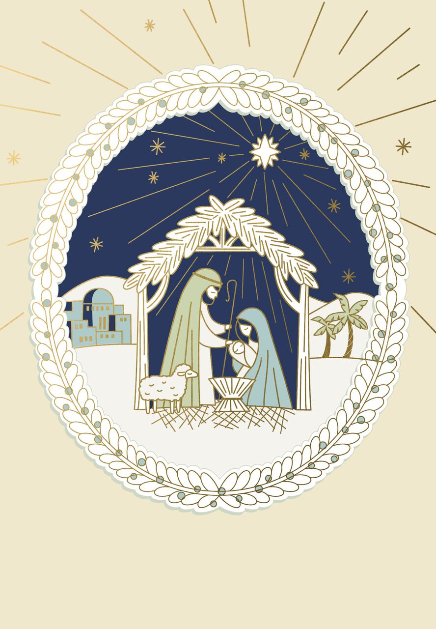 Radiant Nativity Scene Christmas Card