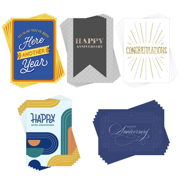Celebrate & Congratulate Assorted Work Anniversary Cards 25 Pack