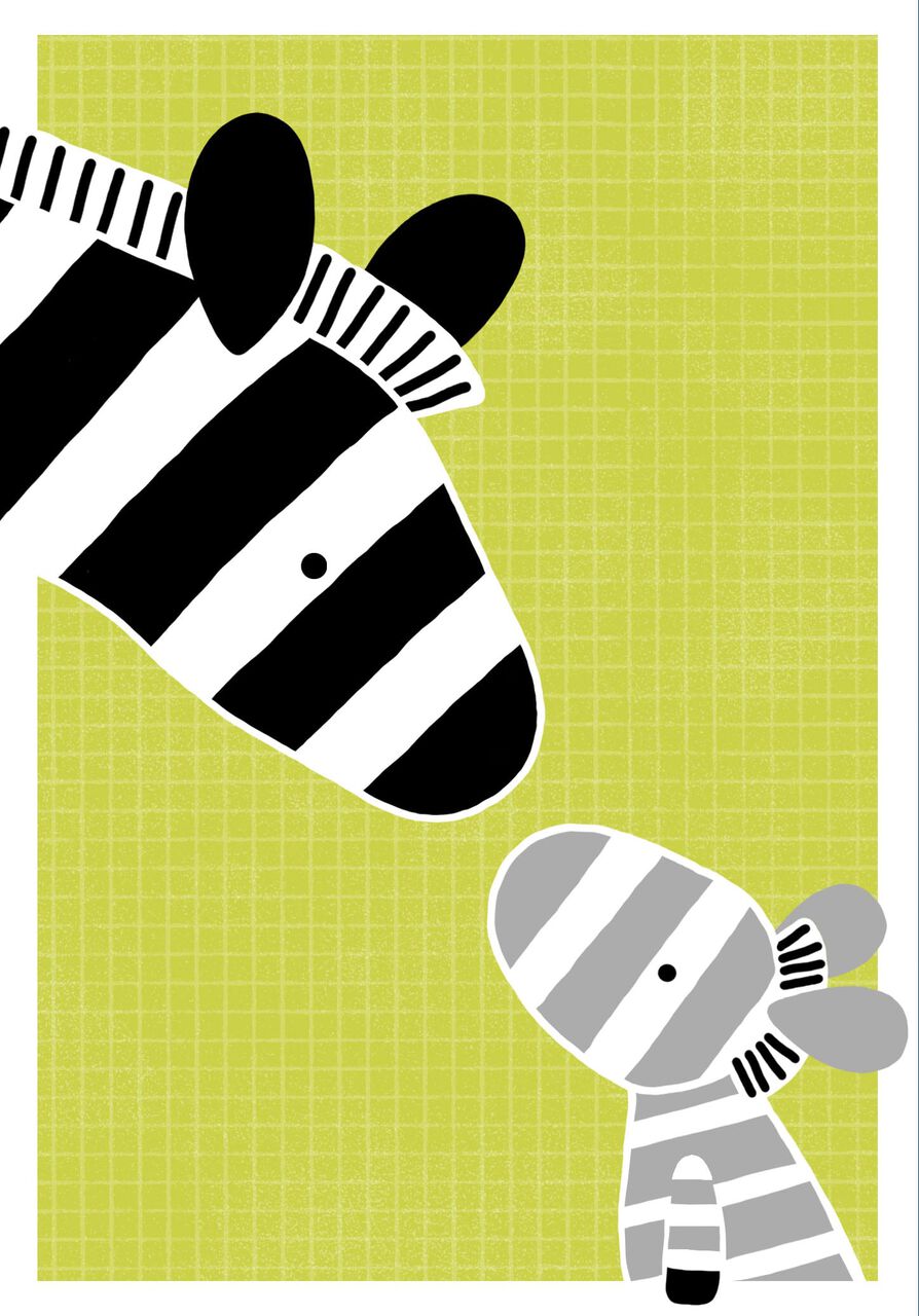 Zebra Family New Baby Card