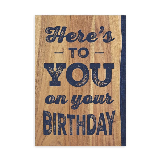 Faux Wood Birthday Card