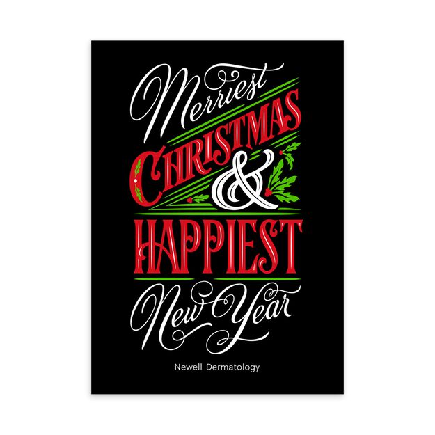 Merriest Christmas, Happiest New Year Customizable Card