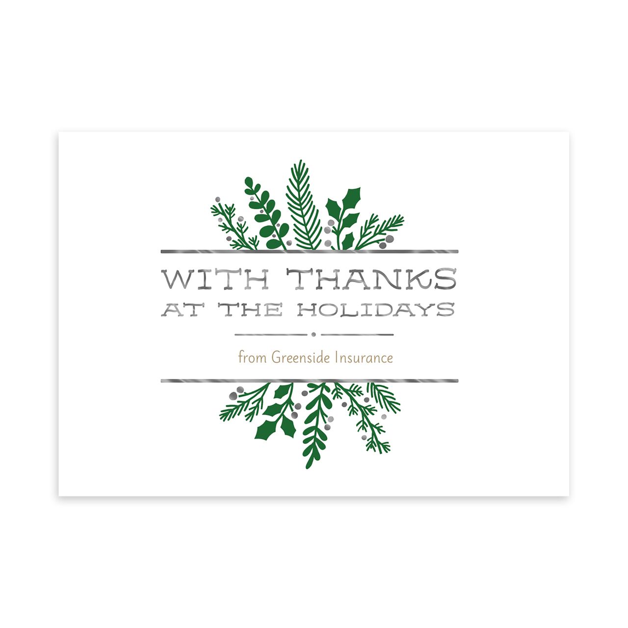 Shimmering Thanks Customizable Holiday Card image number 0