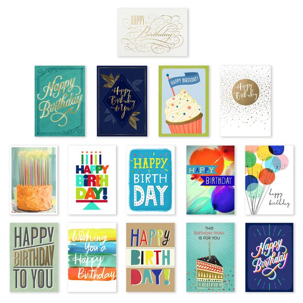 Classic & Casual Assorted Birthday Cards 75 Pack