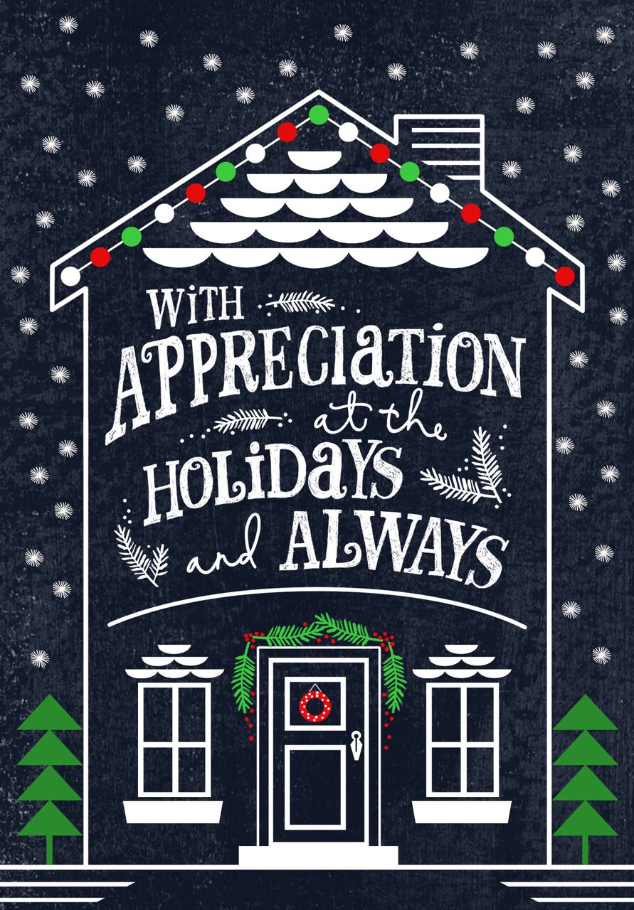 Festive Home Illustration Holiday Appreciation Card