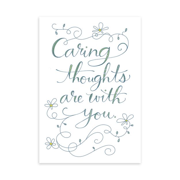 Lettering & Flowers Caring Thoughts Card