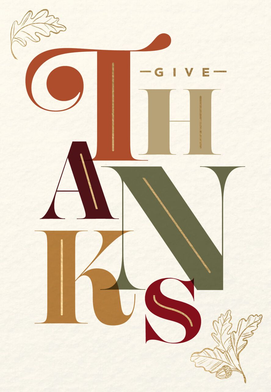 Give Thanks Thanksgiving Card