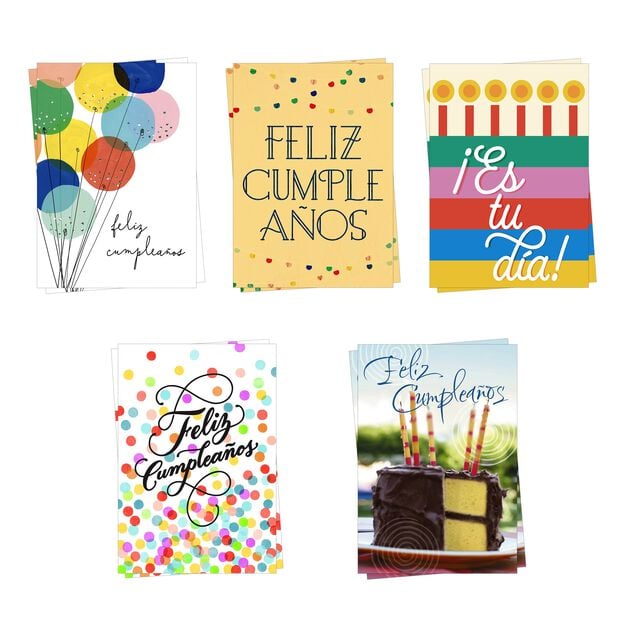 Colorful Birthday Assorted Birthday Cards 10 Pack