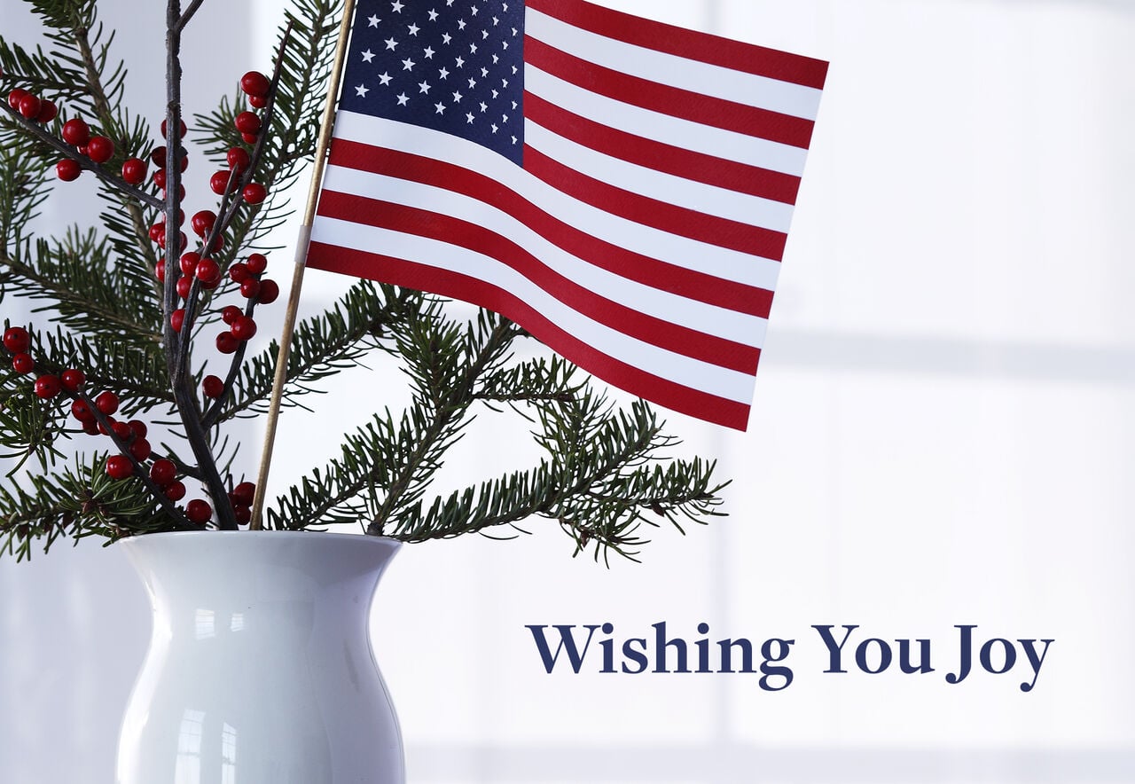 Wishing you Joy Holiday Patriotic Card