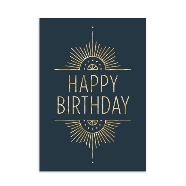 Executive Style Art Deco Happy Birthday Card