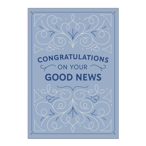 Blue Decorative Scrolls Congratulations Card