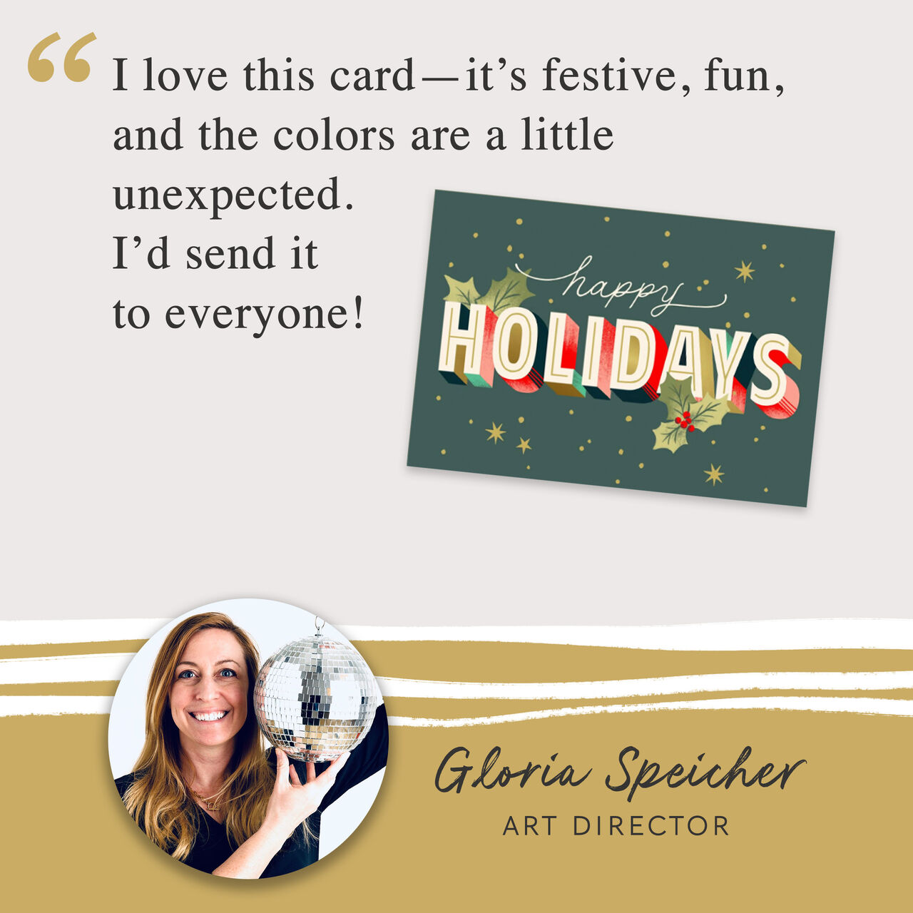 Lettering & Holly Happy Holidays Cards image number 2