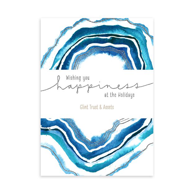 Watercolor Geode Customizable Holiday Card