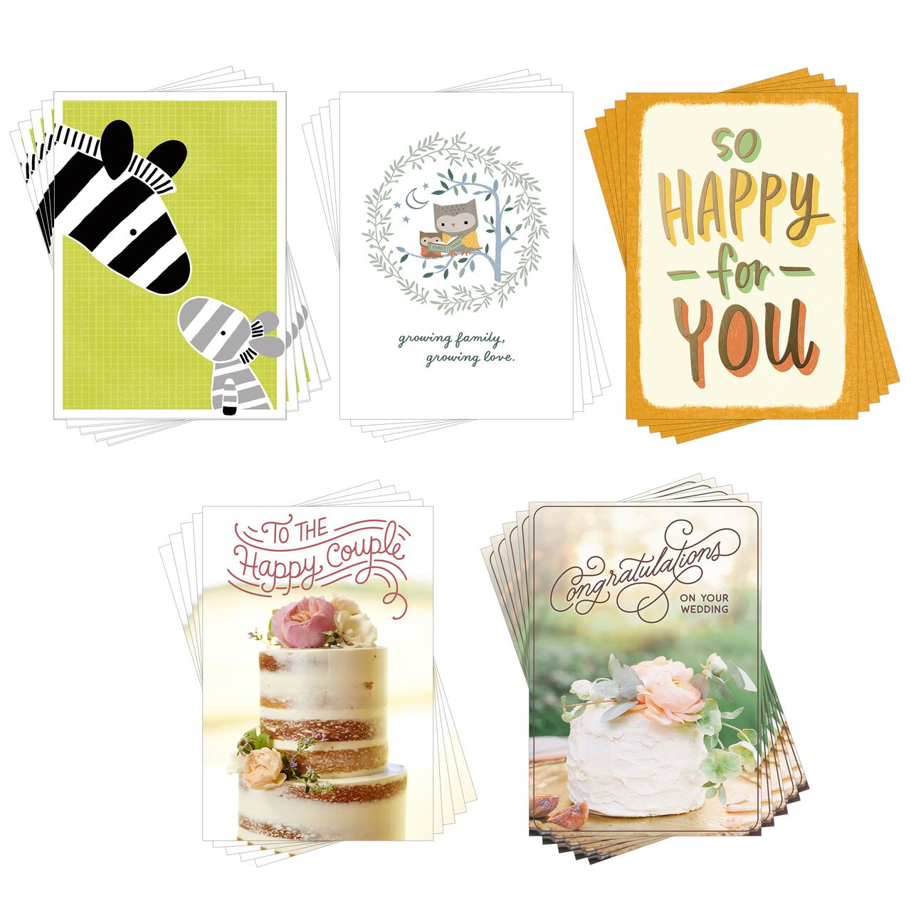 Wedding & Baby Assorted Celebration Cards 25 Pack image number 0
