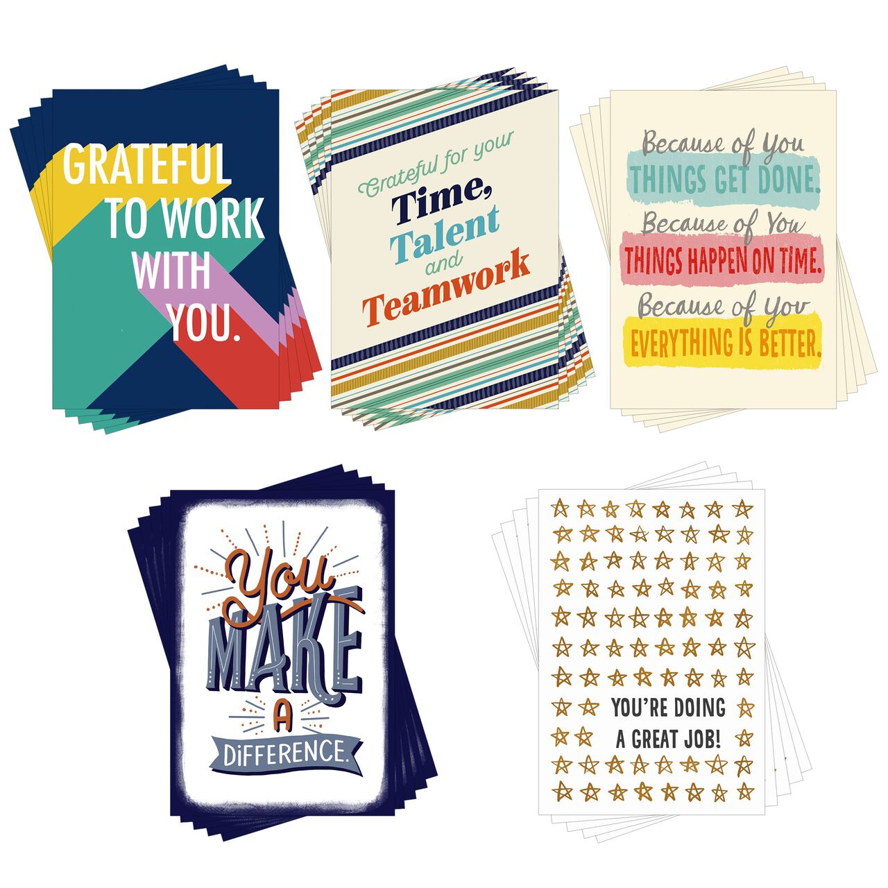 Star Qualities Assorted Employee Appreciation Cards 25 Pack image number 0