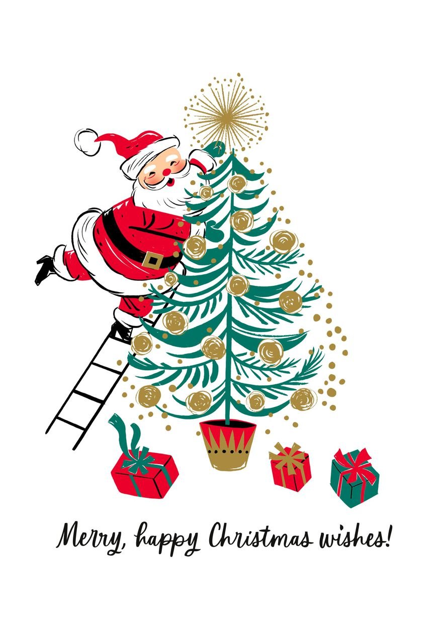 Santa Wishes Christmas Cards