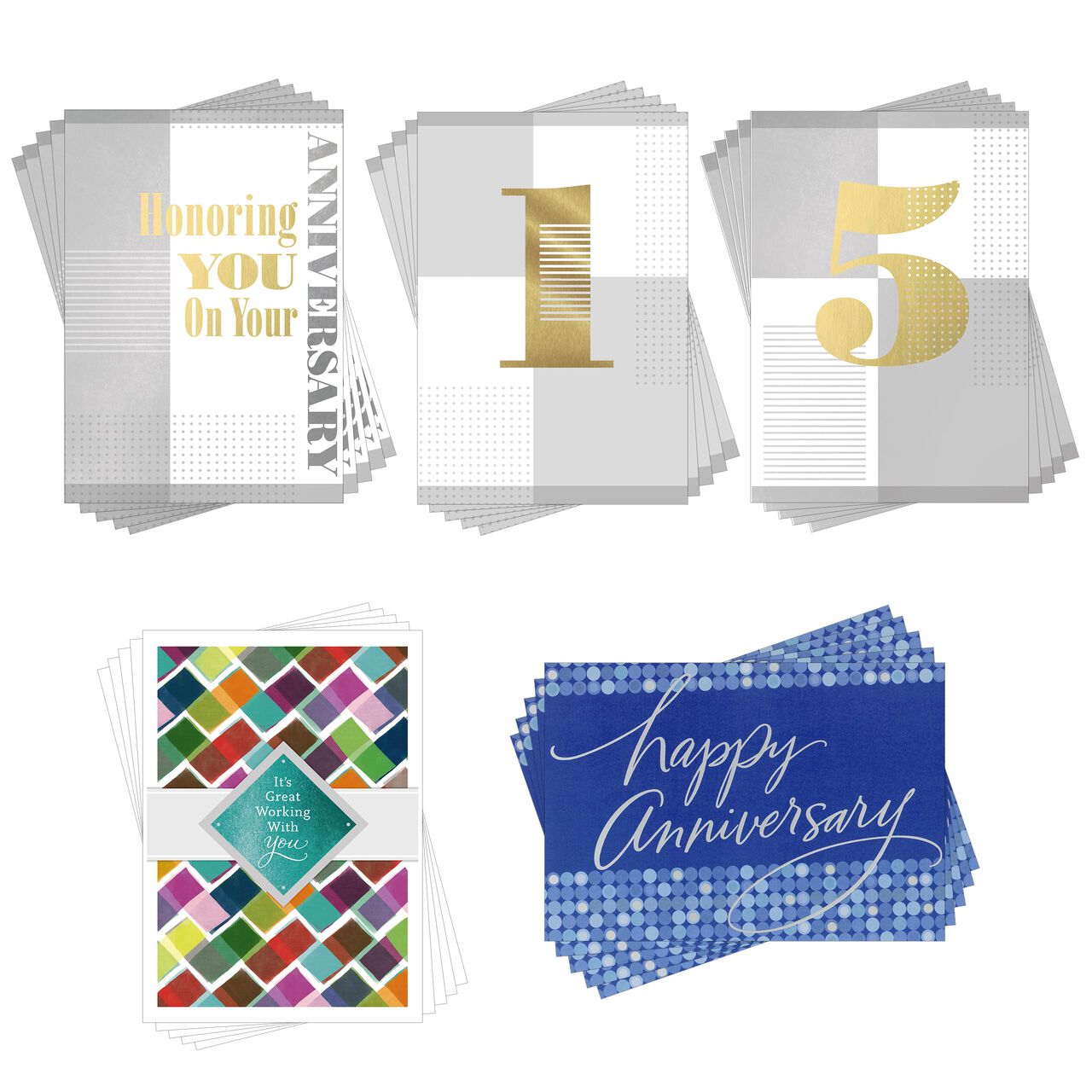 Milestone & General Assorted Work Anniversary Cards 50 Pack image number 0
