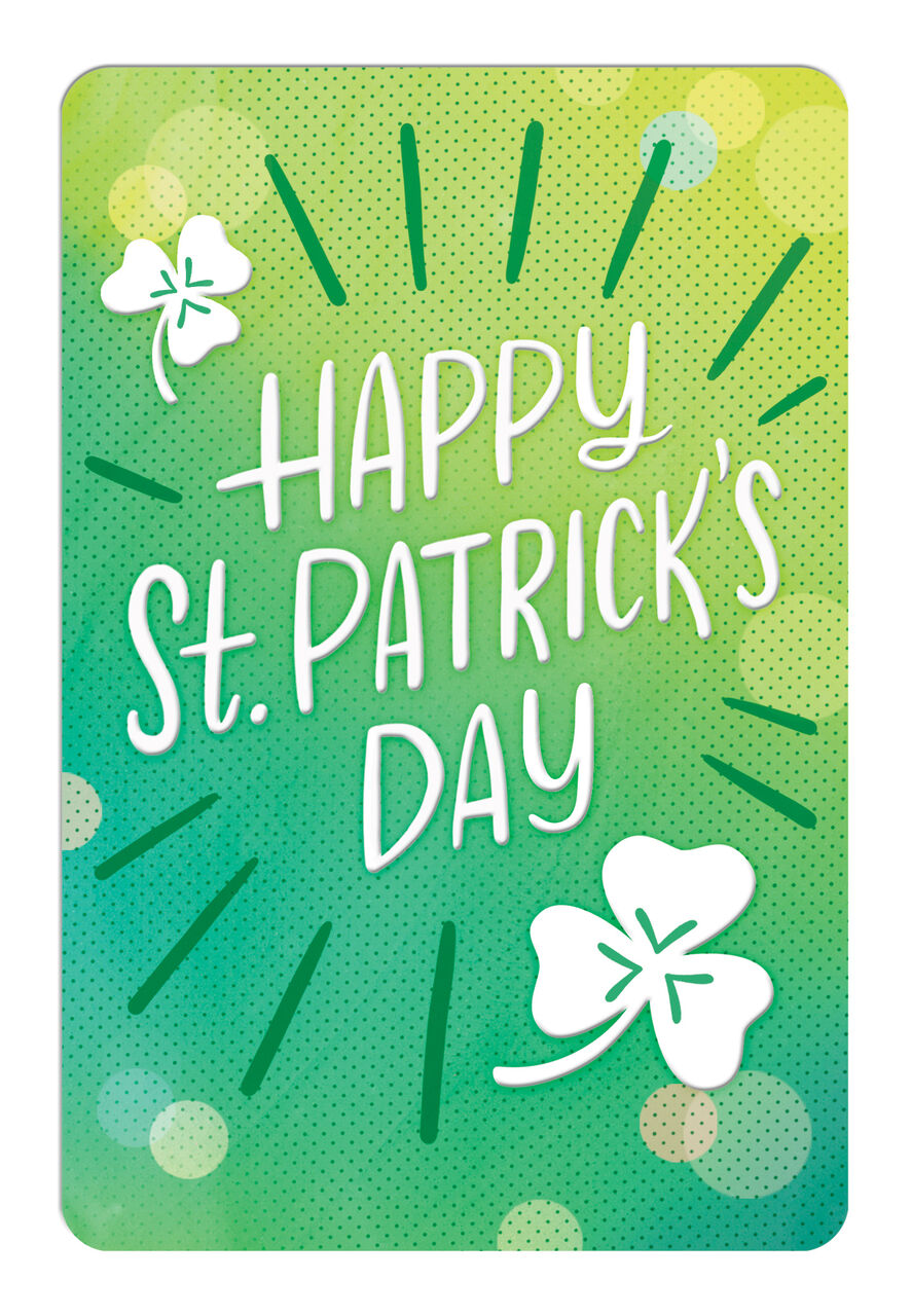 Shamrocks on Green Happy St. Patrick's Day Card
