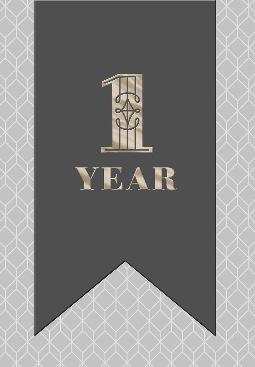 Stenciled Geometric Shapes 1-Year Work Anniversary Card