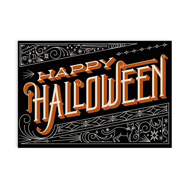 Black & Orange Happy Halloween Card