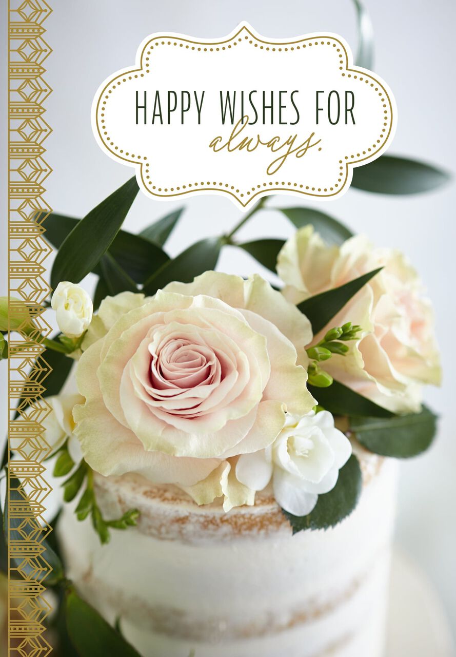 Happy Wishes Cake Wedding Card