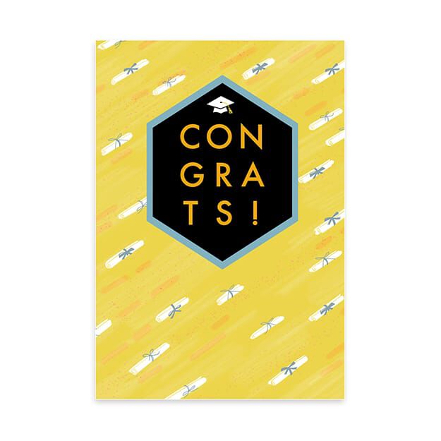 Yellow Congrats Graduation Card