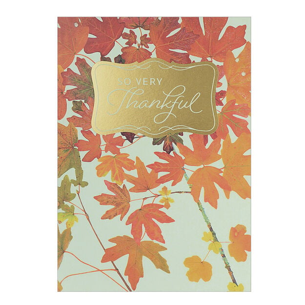 Orange Leaves Thanksgiving Card