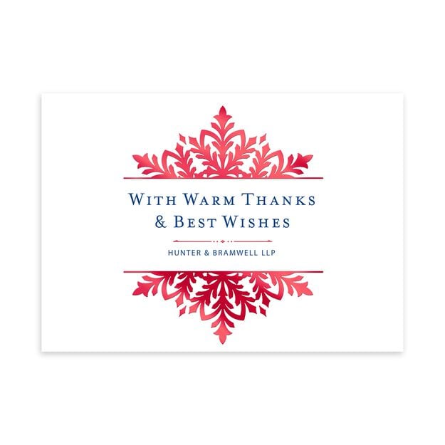 Ornate Shimmering Snowflake Customizable Holiday Card