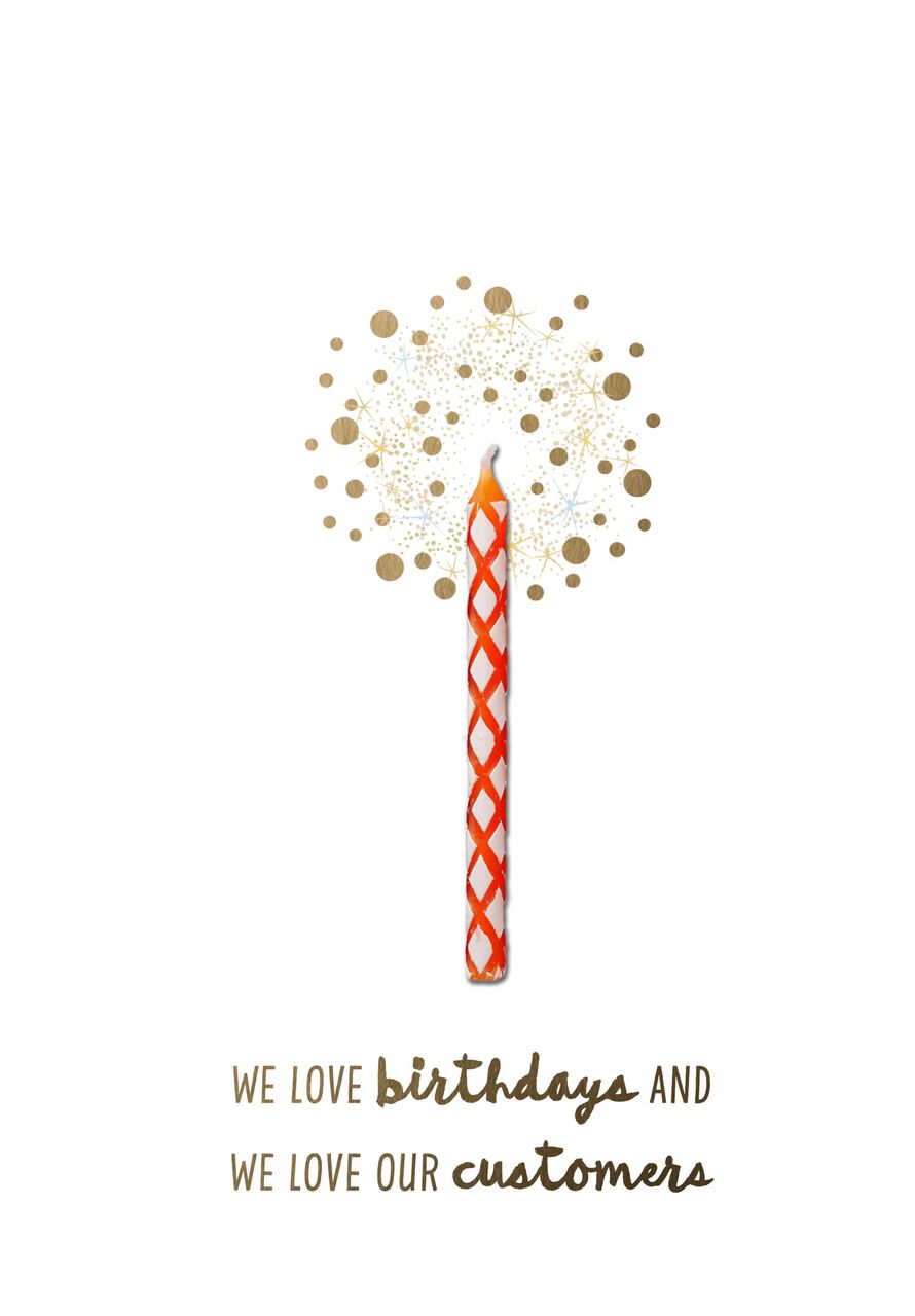 Red Candle & Appreciation Birthday Card