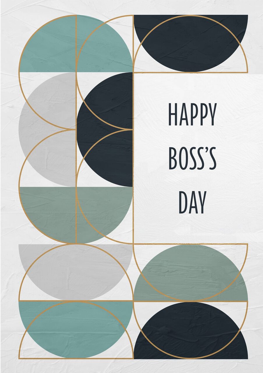 Circle Pattern Happy Boss's Day Card