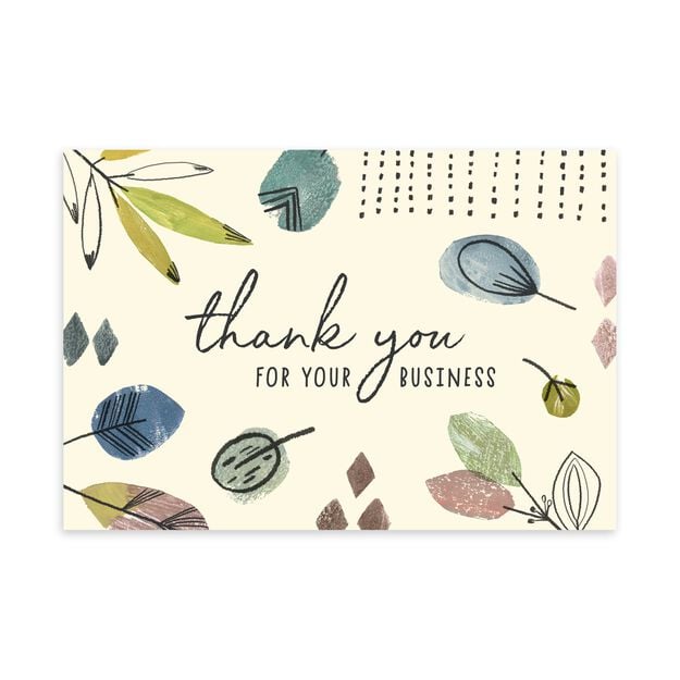 Illustrated Botanicals Thanks for Business Card