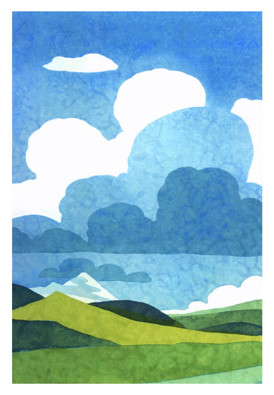 Clouds & Mountains Landscape Just Because Card