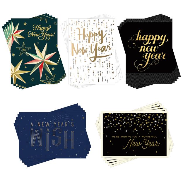 Bright Year Ahead Assorted Happy New Year Cards 25 Pack