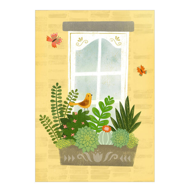 Succulent Garden Window Home Anniversary Card
