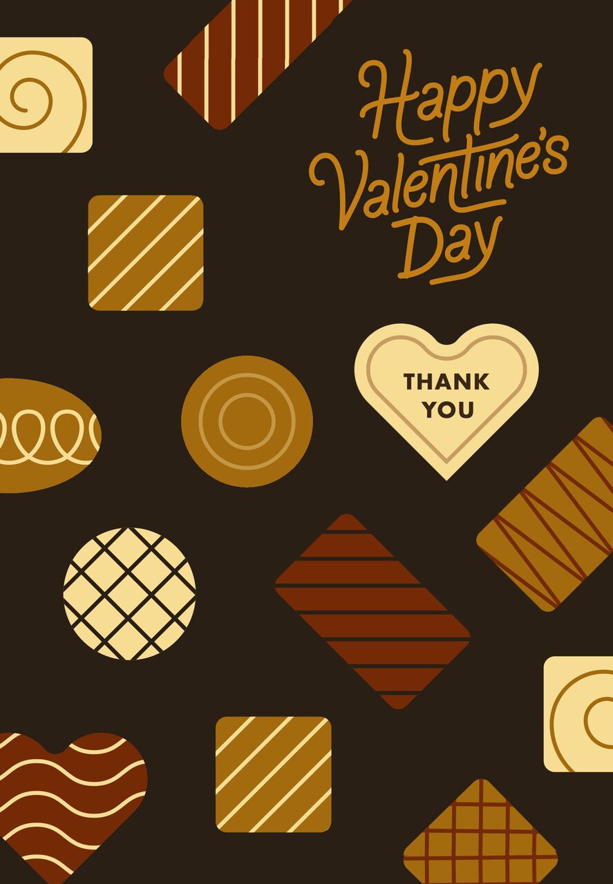 Thank You Chocolates Valentine's Day Card