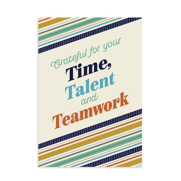 Time Talent Teamwork Work Anniversary Card