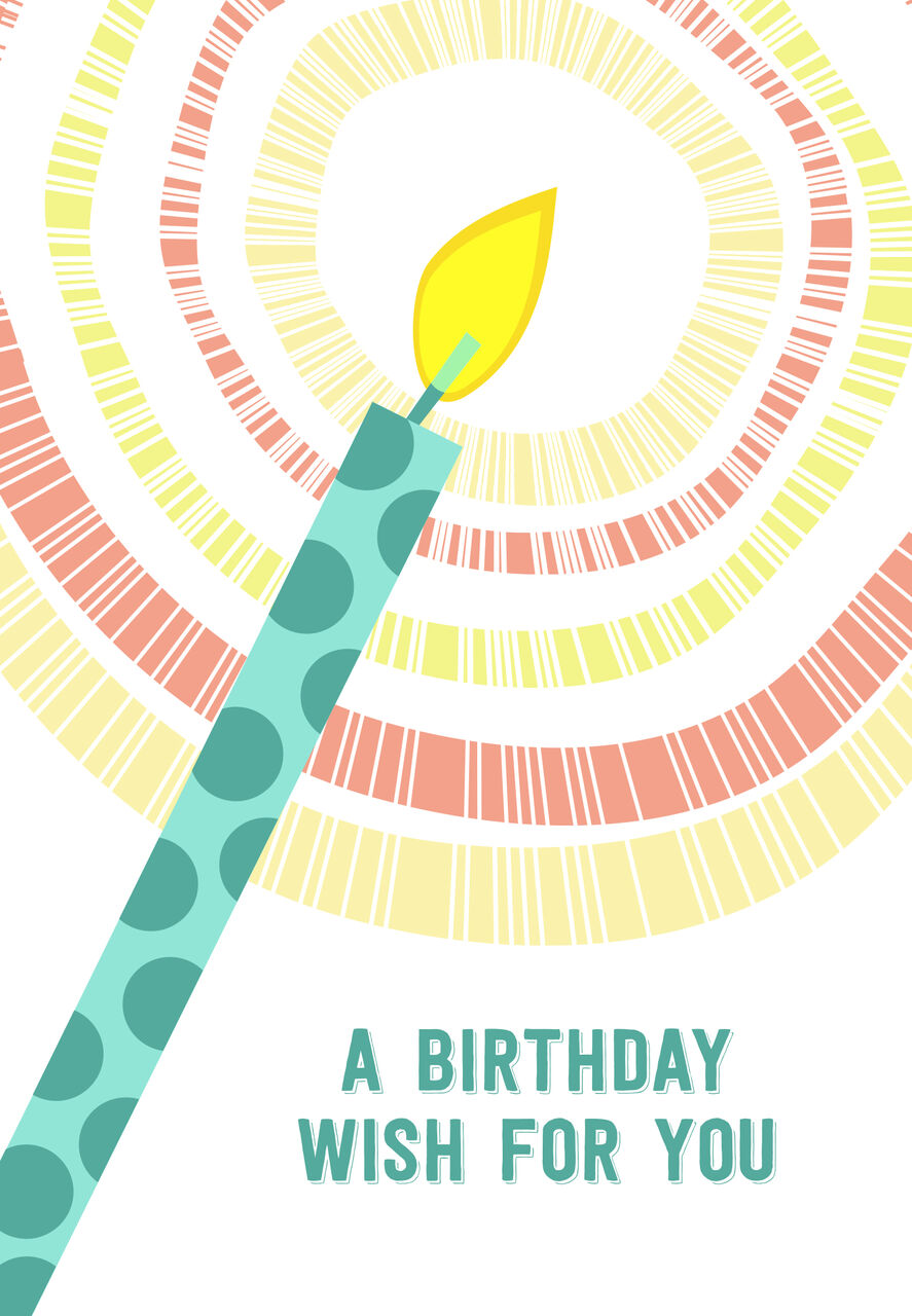 Candle Bday Wish Birthday Card