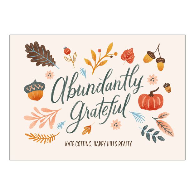 Abundantly Grateful Thanksgiving Customizable Cards