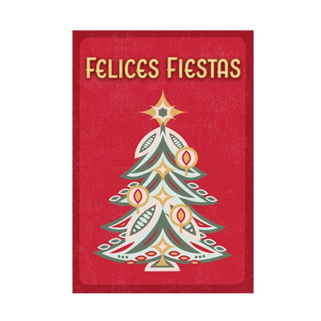 Jeweled Tree Spanish Christmas Card