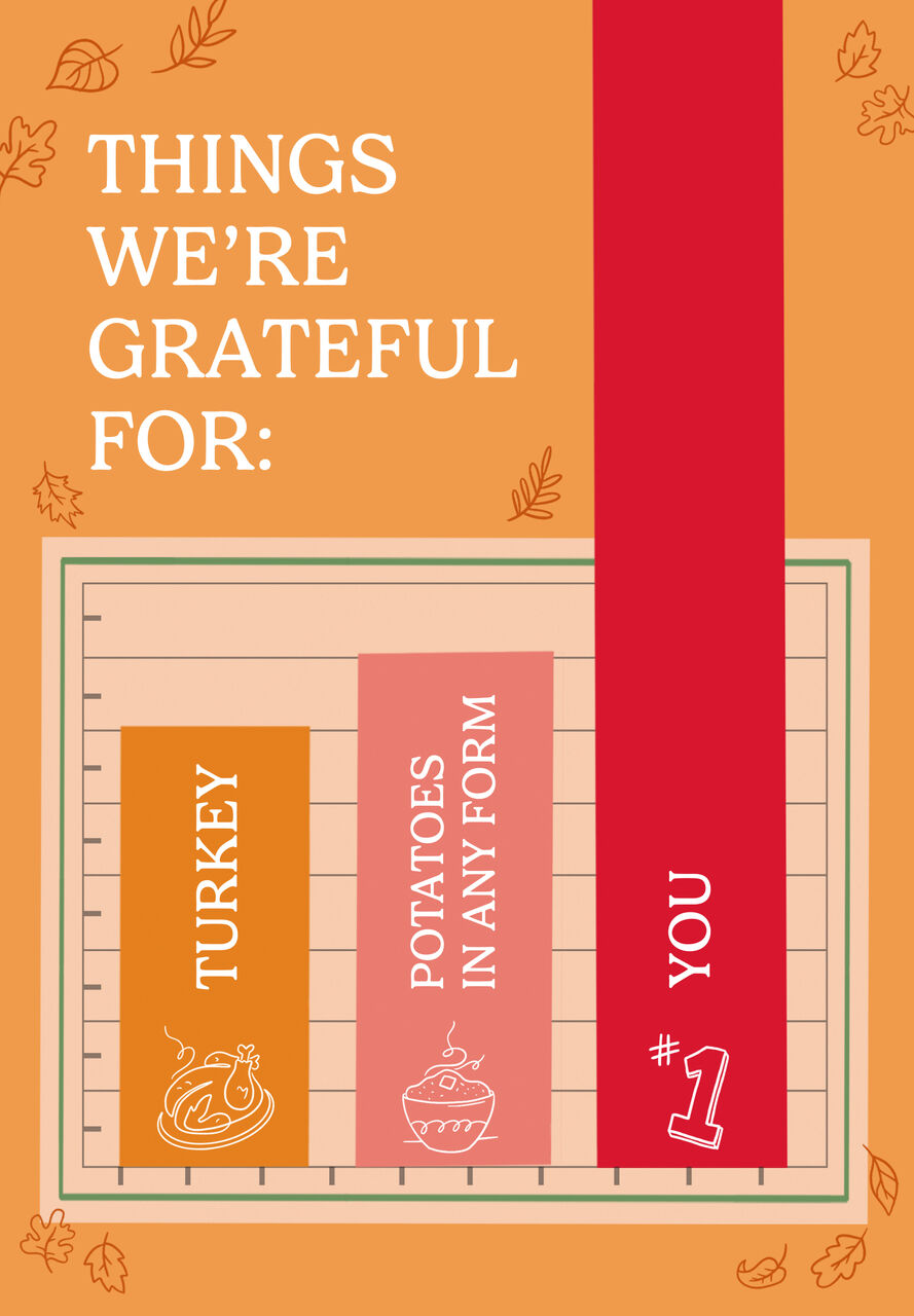 Grateful for You Thanksgiving Humor Card