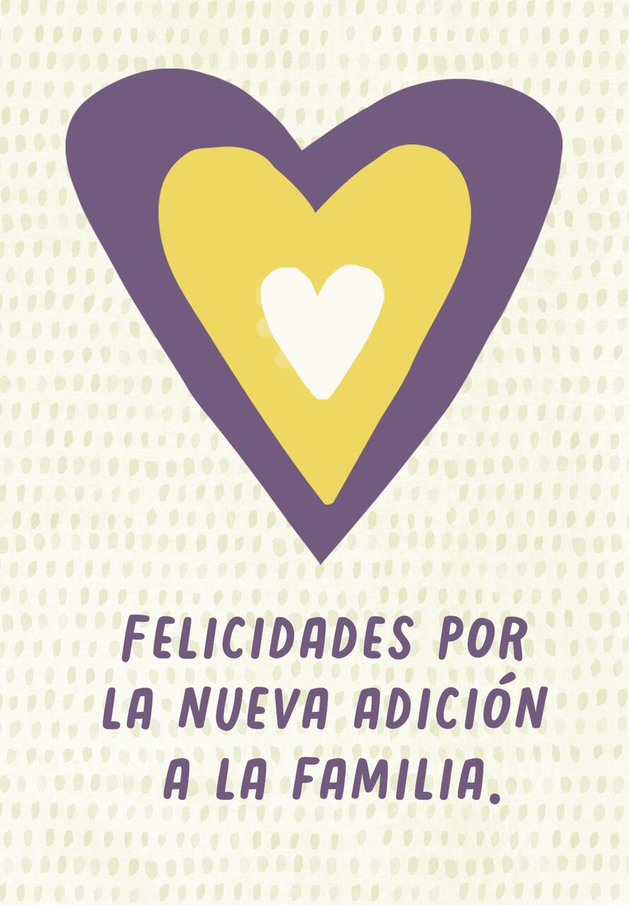 Hearts & Congratulations Spanish New Baby Card
