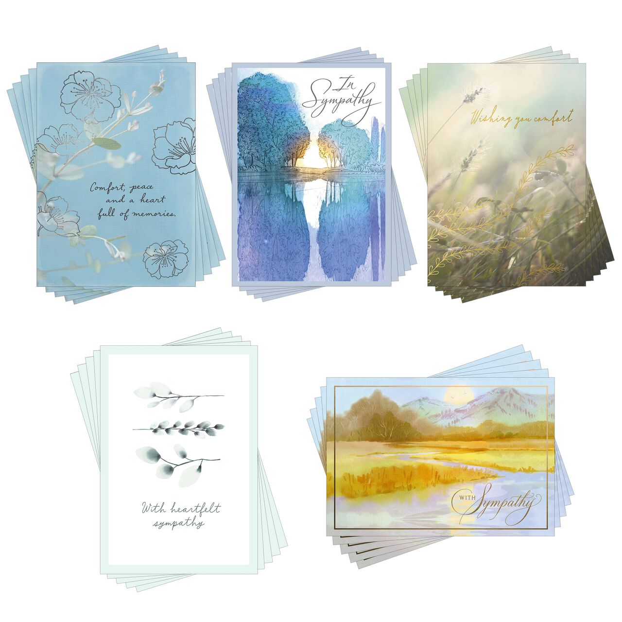 Quiet Condolences Assorted Sympathy Cards 25 Pack image number 0