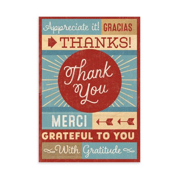 Merci, Gracias, Grateful Thank You Card