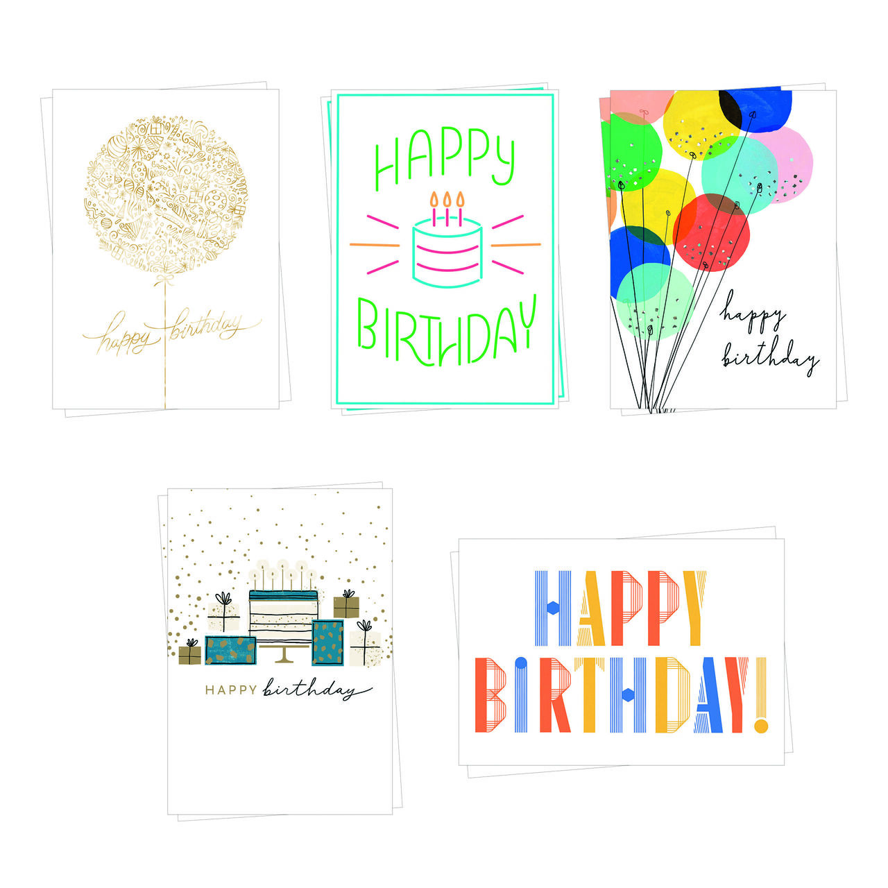 Balloon Bouquet Assorted Birthday Cards 10 Pack image number 0