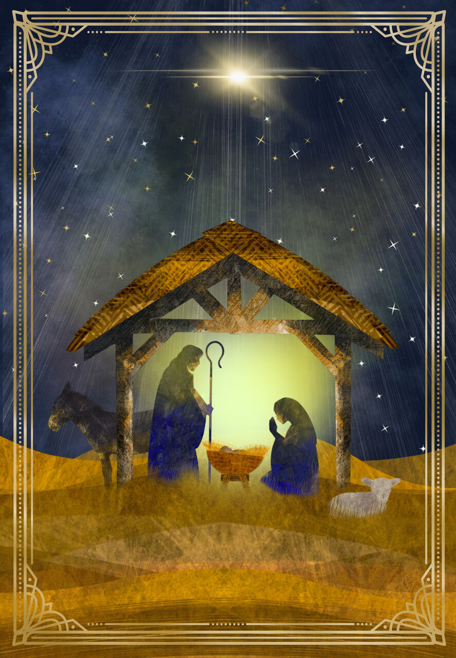Peaceful Nativity Christmas Card