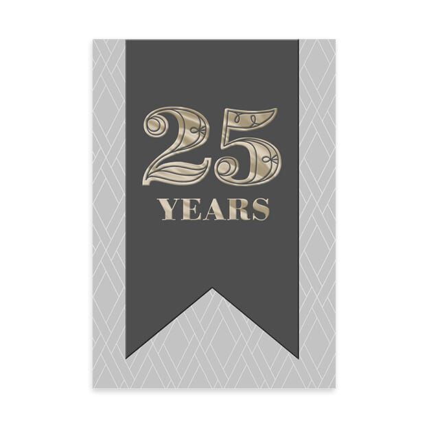 Stenciled Geometric Weaving 25-Year Work Anniversary Card