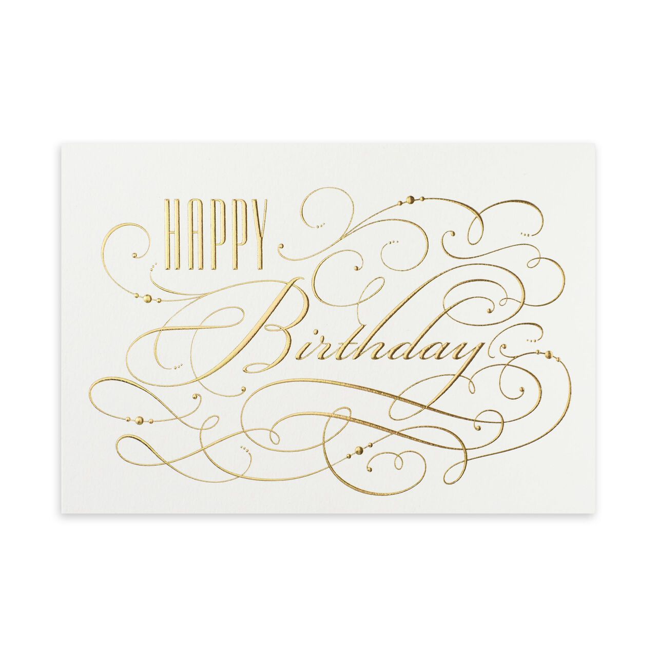 Gold & White Elegance Birthday Card image number 0
