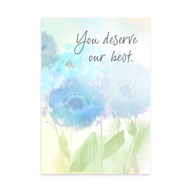 Blue Flowers Apology Card