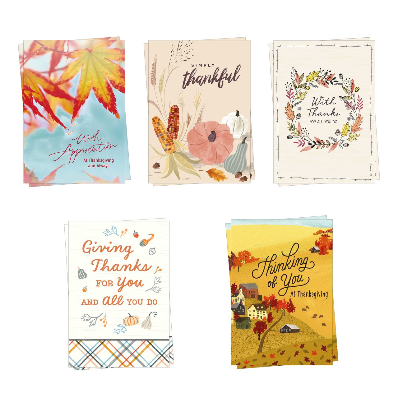 Appreciation & Thanks Assorted Thanksgiving Cards 10 Pack image number 0