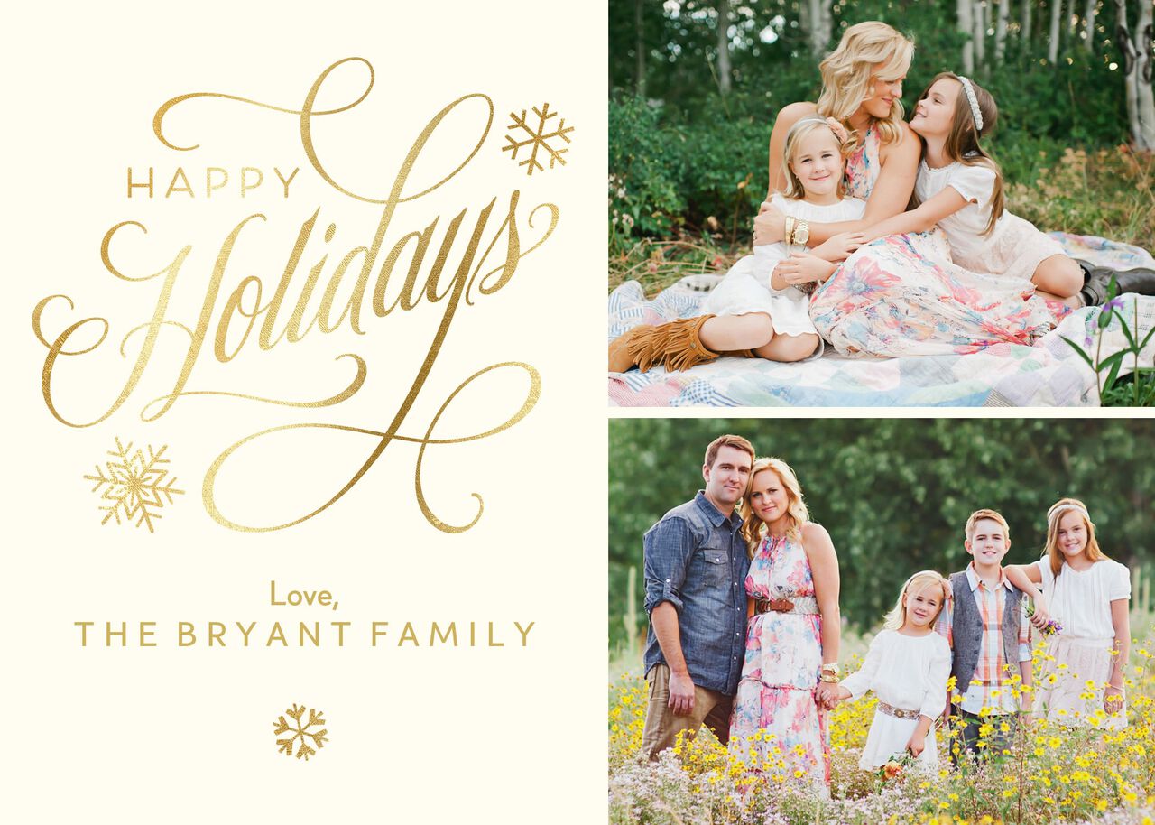 Elegant & Shining Happy Holidays Multi Photo Card