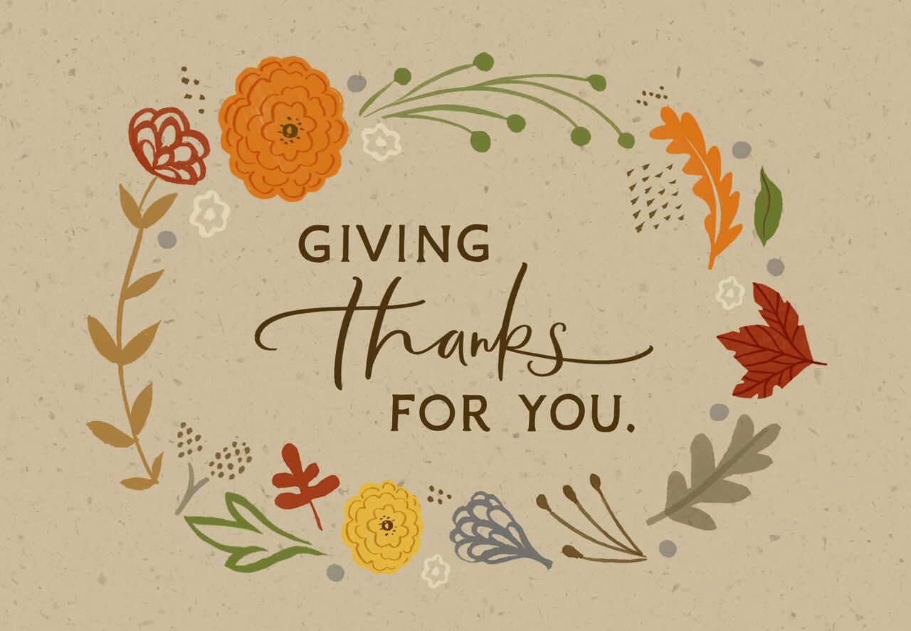 Giving Thanks Fall Botanicals Thanksgiving Card